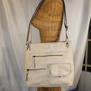 Bueno Cream Shoulder/Crossbody Handbag with Adjustable Strap